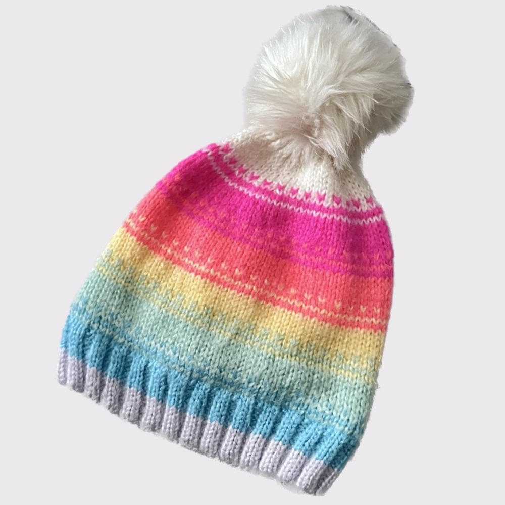 Gap Multi-Colored Pom Pom Beanie